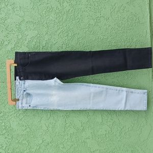 Split Color Block Jeans
